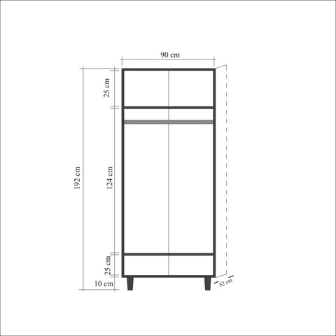 Dulap pentru haine Stil 729, Vella, 90x52x192 cm, multicolor