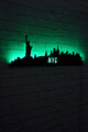 Decoratiune luminoasa LED, NYC Skyline, MDF, 60 LED-uri, Verde