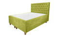 Pat matrimonial, Stockholm, Chester E, 160x200 cm, saltea tip Pocket, topper memory, Verde