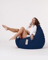 Fotoliu puf, Bean Bag, Ferndale Premium XXL, 115 x 130 cm, poliester impermeabil, albastru inchis