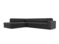 Coltar stanga 5 locuri, Justin, Micadoni Home, BL, 236x199x72 cm, catifea, gri