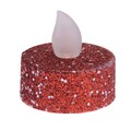 Set 6 lumanari cu LED Glitter, 3.8x4 cm, rosu