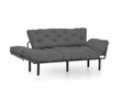 Canapea extensibila Nitta Triple, Futon, 3 locuri, 225x70 cm, metal, gri