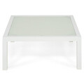 Set mobilier pentru exterior, 5 piese Madrid, 220x220x74 cm, aluminiu/poliester, alb/gri