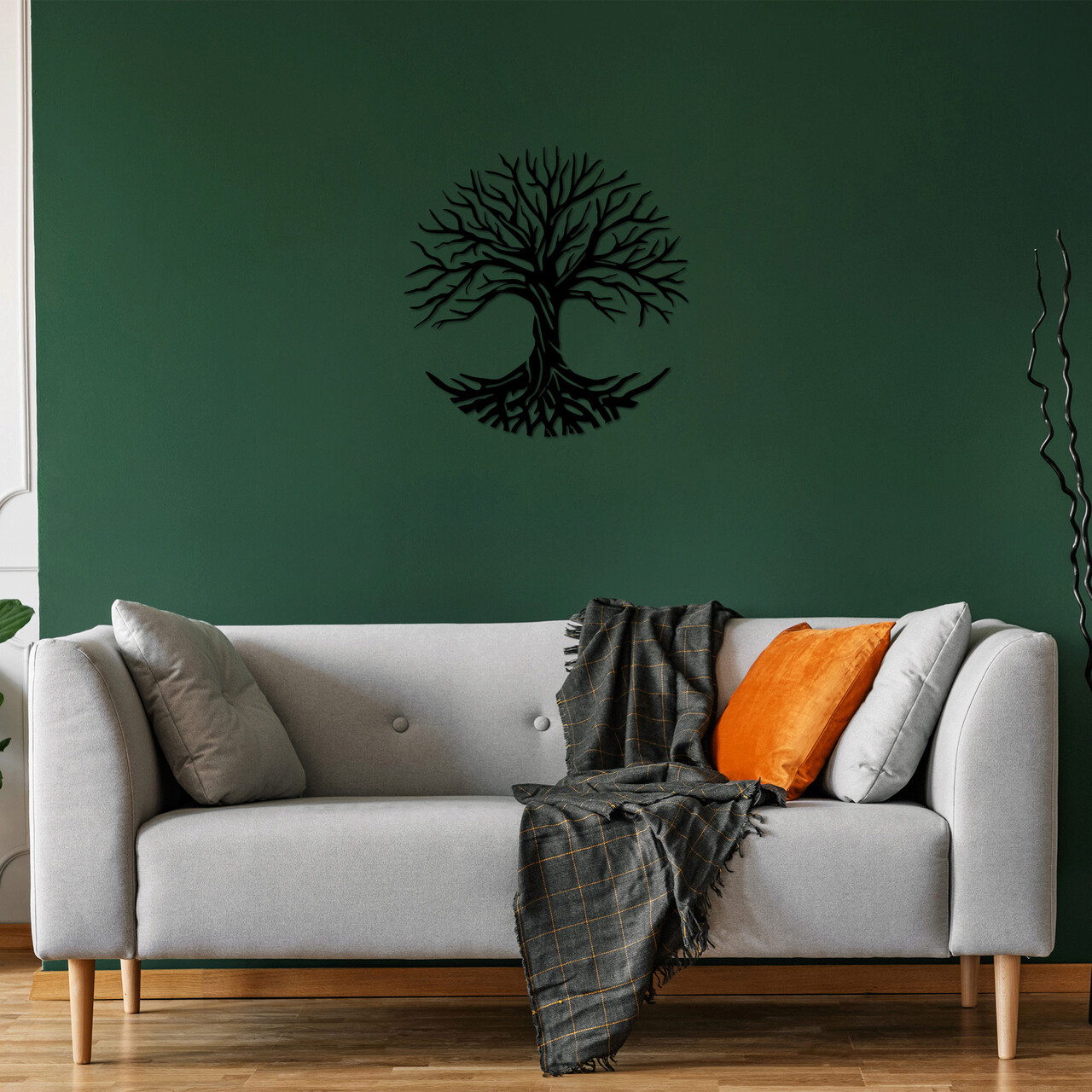 Decoratiune de perete, Monumental Tree 13, Metal, Dimensiune: 68 x 70 cm, Negru - 2 | YEO