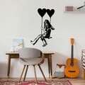 Decoratiune de perete, Banksy Art, Metal, Dimensiune: 50 x 79 cm, Negru