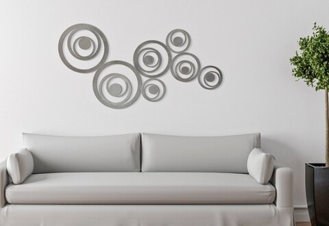 Decoratiune de perete Bubbles, Mauro Ferretti, 120x60 cm, fier, argintiu
