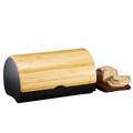 Cutie pentru paine cu capac bambus Natural, Ambition, 38x25x18 cm, metal/bambus, negru/natur