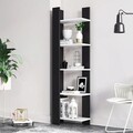 Corp biblioteca, Minima, Reeta, 45x160x25.6 cm, Alb/Negru