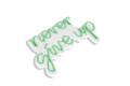 Decoratiune luminoasa LED, Never Give Up, Benzi flexibile de neon, DC 12 V, Verde