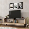 Comoda TV Draw, Olivia, 154x37x45 cm, natural/negru