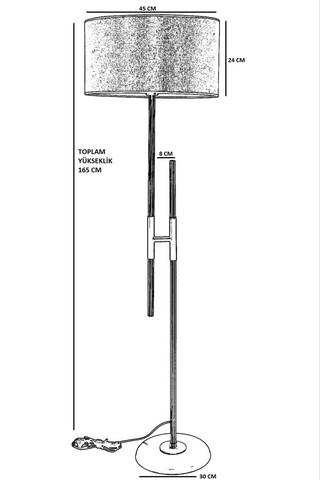 Lampadar, Stala, 846STL3599, Metal, Auriu