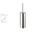 Perie pentru toaleta cu suport Orea, Wenko, 9x40.5 cm, inox/polipropilena, argintiu lucios