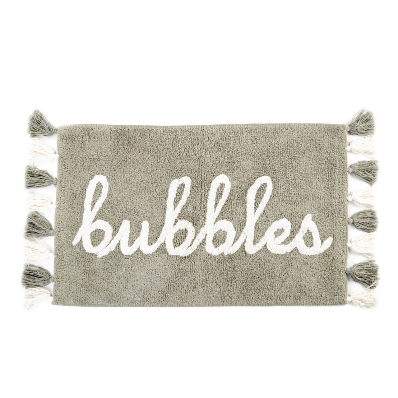 Covoras de baie Bubbles, Homla, 50x80 cm, bumbac/poliester, olive/alb