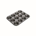 Tava de copt, Tescoma Delicia, 34 x 26 cm, inox, 12 briose