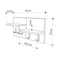 Cuier de perete Harm, Pakoworld, 65x15x31 cm, PAL melaminat, alb/maro