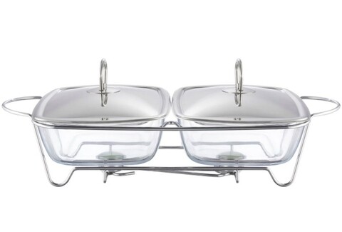 Chafing dish / Vas termorezistent cu incalzitor Helios, Ambition, 5 L, sticla