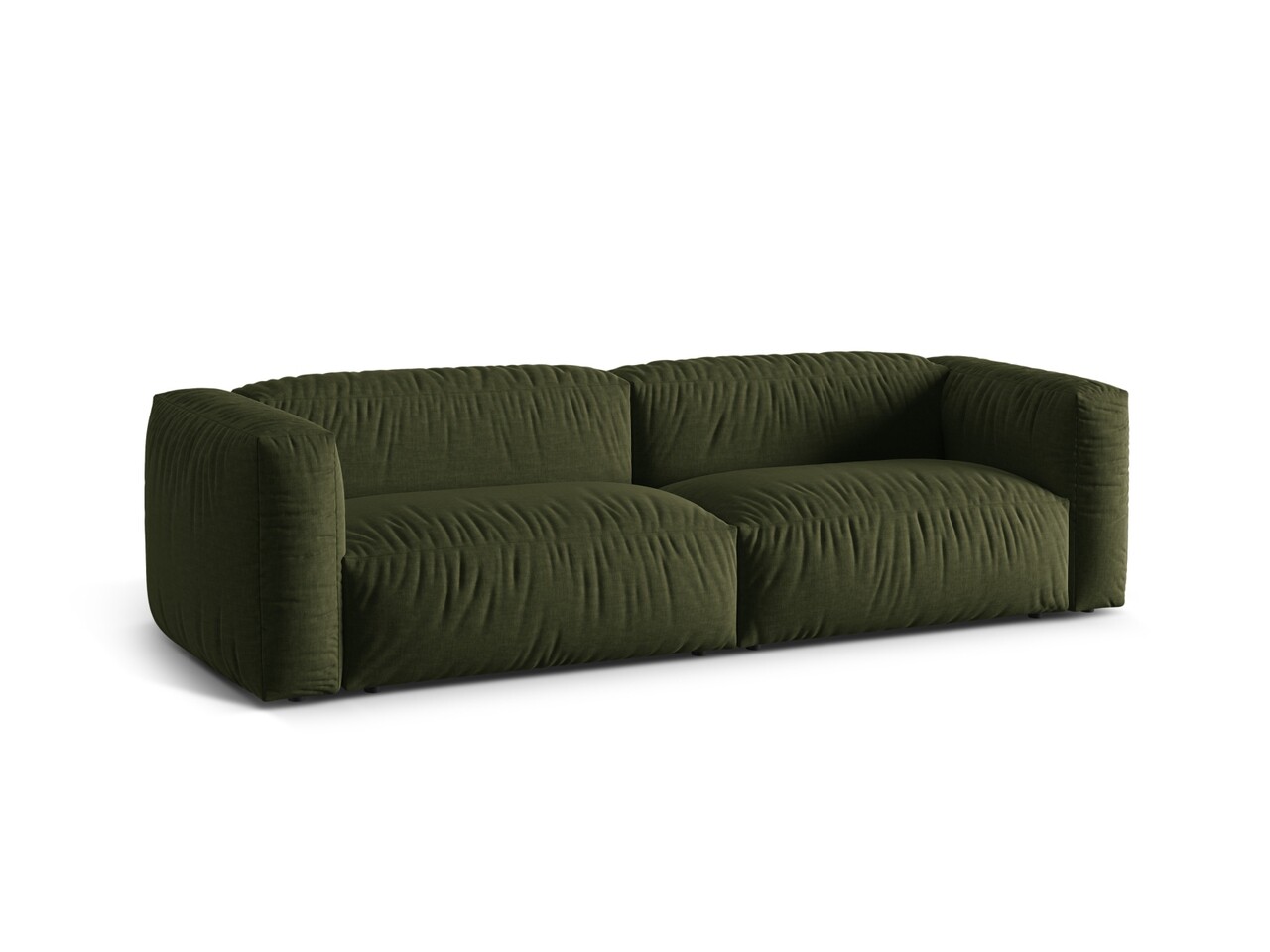 Canapea modulara 3 locuri, Martina-169, Micadoni Home, 240x106x75 cm, tesatura structurata catifelata, verde - 1 | YEO