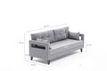 Canapea fixa Comfort, Balcab Home, 3 locuri, 206x80x80 cm, lemn, gri