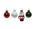 Tub cu 9 globuri Santa, Decoris, 3x5 cm, sticla, multicolor