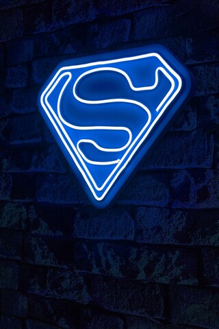 Decoratiune luminoasa LED, Superman, Benzi flexibile de neon, DC 12 V, Albastru