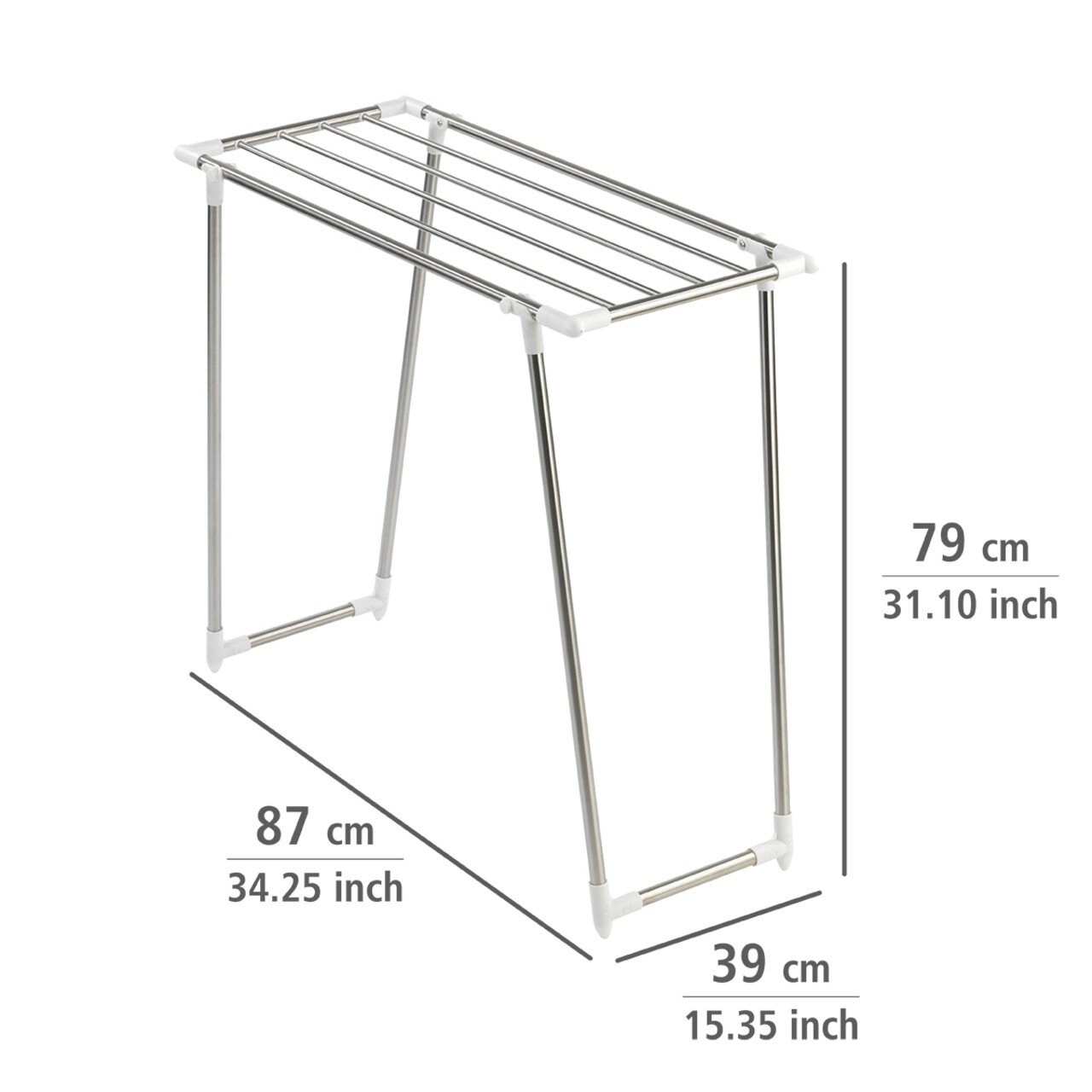 Uscator de rufe pliabil, Wenko, Profi Single, 5.5 m capacitate de uscare, 87x39x79 cm, inox/polipropilena, argintiu - 1 | YEO