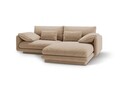 Coltar dreapta 3 locuri, Torino-184, Micadoni Home, 220x170x83 cm, catifea, bej sand