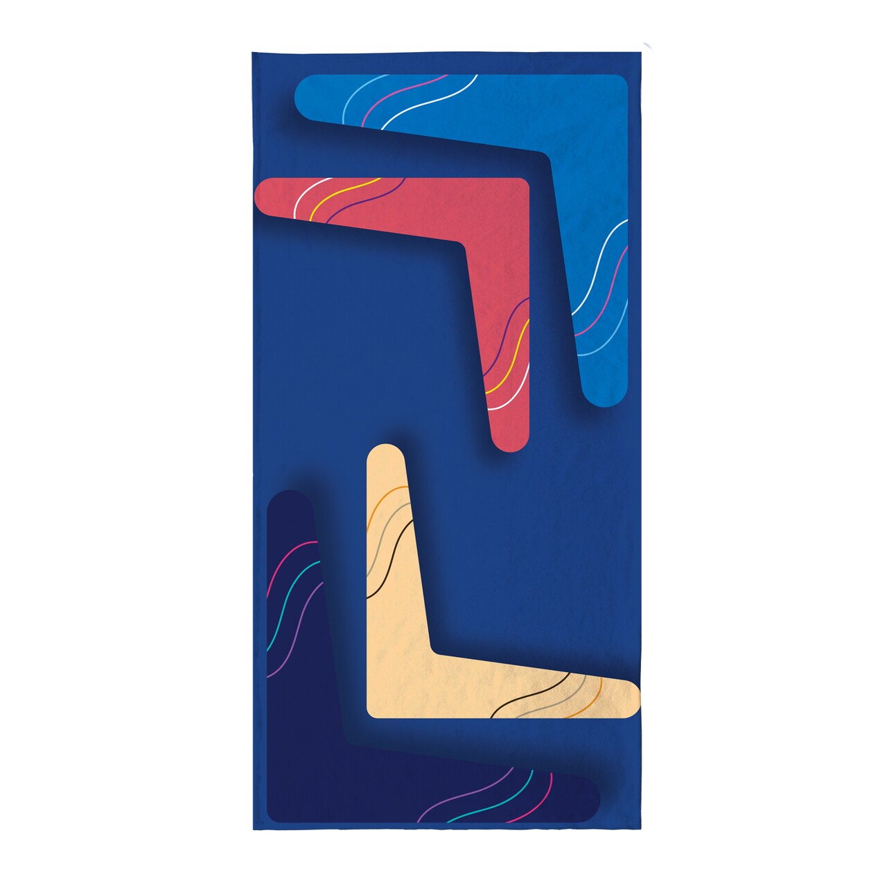Prosop de plaja Four Boomerangs, Oyo Concept, 70x140 cm, policoton, multicolor