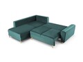 Coltar extensibil stanga 5 locuri, Moghan, Micadoni Home, GL, 243x194x88 cm, catifea, albastru petrol