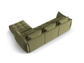 Coltar modular reversibil 2 locuri, Bloom-184, Micadoni Home, 332x216x95 cm, catifea, verde deschis