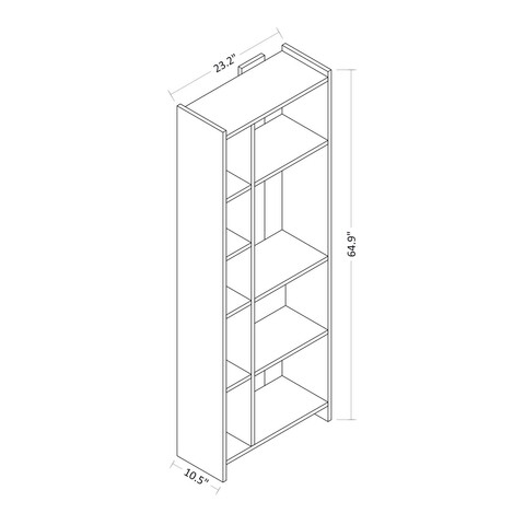 Corp biblioteca, Retricy, Abis, 59x26.8x165 cm, PAL, Stejar / Antracit