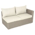 Set mobilier pentru gradina/terasa, Casaboa, coltar + masa, aluminiu/fibre sintetice, natur/crem