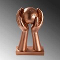 Decoratiune, Global, 18x30x9 cm, Poliester, Bronz