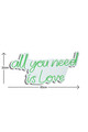 Decoratiune luminoasa LED, All You Need is Love, Benzi flexibile de neon, DC 12 V, Verde