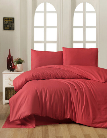 Lenjerie de pat pentru o persoana Single XL (DE), Red, Patik, Bumbac Ranforce