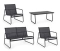 Set mobilier pentru gradina/terasa 4 piese Markus, Bizzotto, otel/textilena 2x1, gri carbune