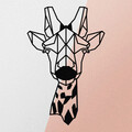 Decoratiune de perete, Giraffe Metal Decor, metal, 33 x 50 cm, negru