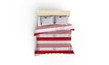 Lenjerie de pat dubla king size, Beverly Hills Polo Club, BHPC 003 - Red, 3 piese, bumbac ranforce, multicolor