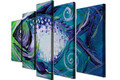 Set 5 tablouri decorative, BC050, Canvas, 70 x 20 cm, Multicolor