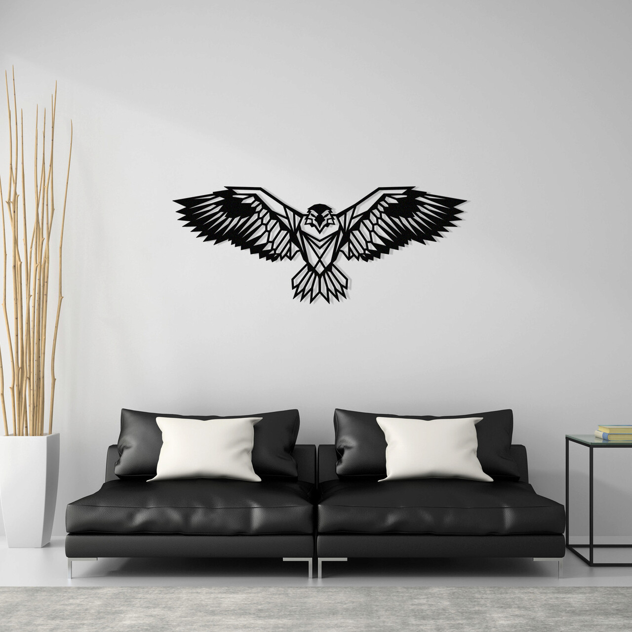 Decoratiune de perete, Eagle3 Metal Decor, metal, 100 x 44 cm, negru - 1 | YEO