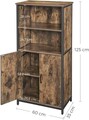 Biblioteca / Dulap bucatarie Industrial Vasagle, 60x35x125 cm, PAL/otel, maro rustic