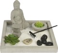 Decoratiune Buddha Zen Garden Square, 20x20x13.5 cm, ciment