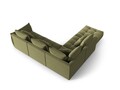 Coltar modular stanga 4 locuri, Bloom-184, Micadoni Home, 316x310x95 cm, catifea, verde deschis