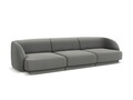 Canapea 3 locuri, Miley, Micadoni Home, BL, 259x85x74 cm, catifea, gri deschis