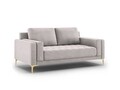 Canapea, Orrino, Mazzini Sofas, 2 locuri, gold legs, 170x94x82 cm, catifea, argintiu