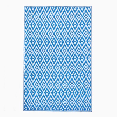 Covor reversibil, Rhombus Blue-White, Bizzotto, 120x180 cm