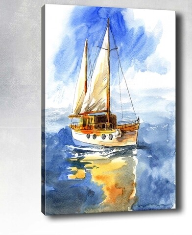 Poza Tablou decorativ Sail Boat, Tablo center, 70x100 cm, canvas, multicolor