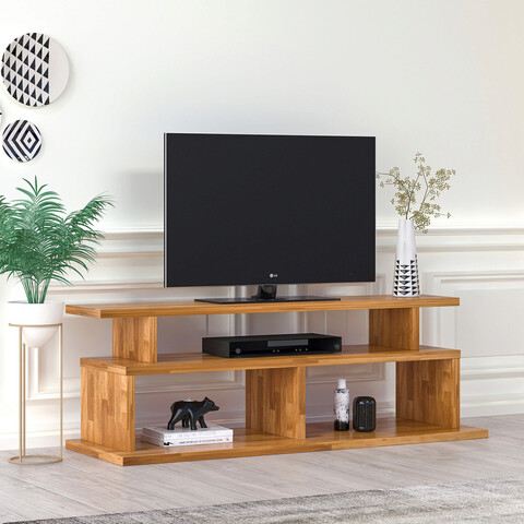 Comoda TV, Woodface, Ella, 110x40x40 cm, Lemn, Stejar