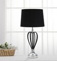 Lampa de masa Darkly Silver, Mauro Ferretti, 1 x E27, 40W, fier/poliester, negru/argintiu