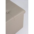 Bancheta cu spatiu pentru depozitare, Magda, Bizzotto, 76x38x38 cm, MDF/PVC, grej